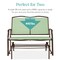 Best Choice Products 2-Person Outdoor Swing Glider, Steel Patio Loveseat, Bench Rocker w/ Armrests